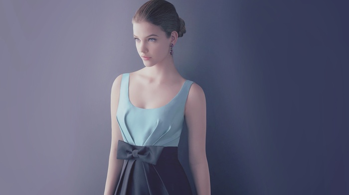 dress, Barbara Palvin, blue eyes, hair bows