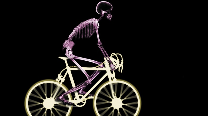 creative, bicycle, skeleton