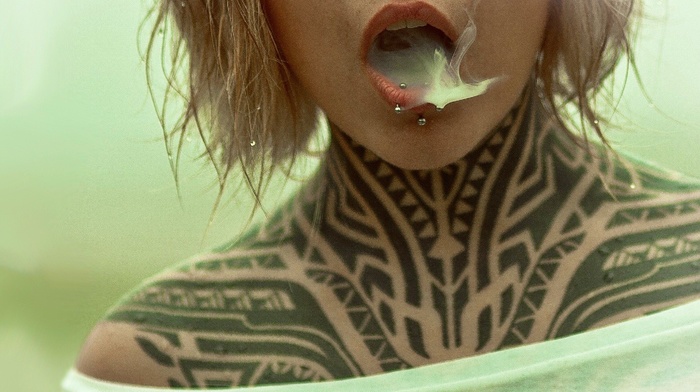 piercing, teya salat, tattoo, girl, blonde