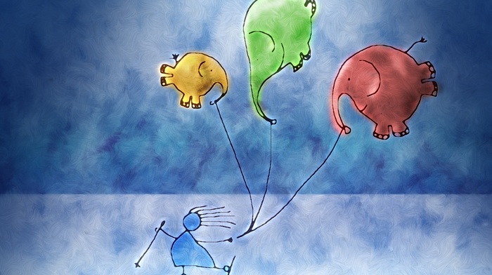 creative, yellow, drawing, balloons, blue, winter, green, red