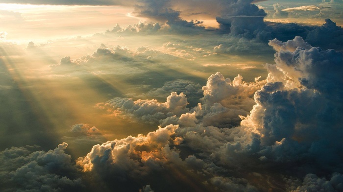 Sun, clouds