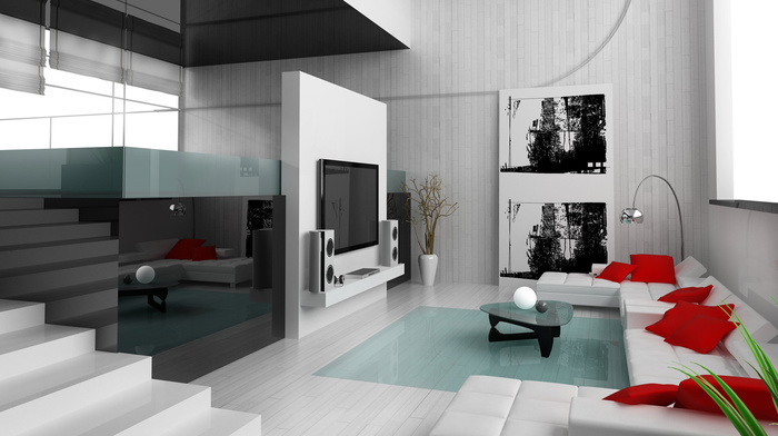 apartment, painting, design, reflection, pillows, interior, stunner