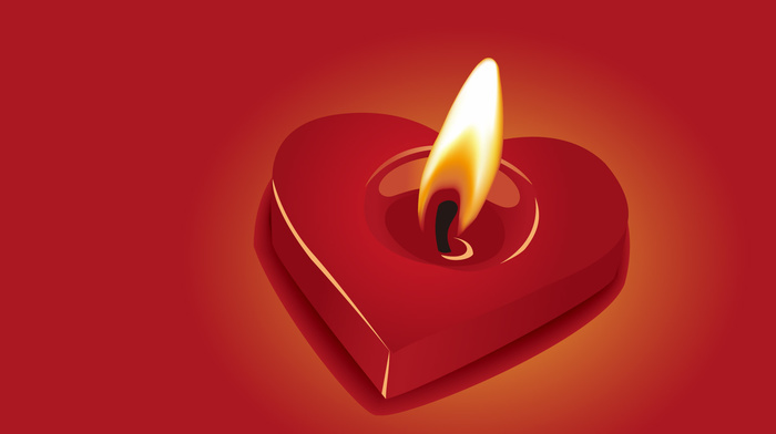 love, candle, heart