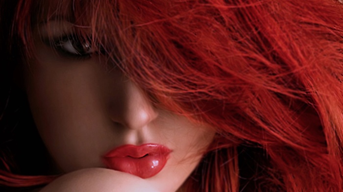 lips, dyed hair, redhead