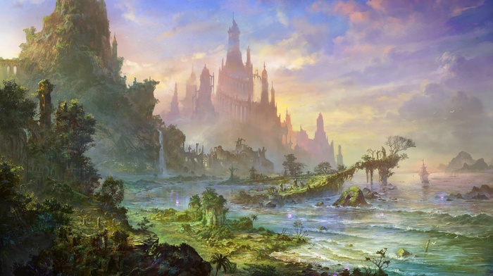 fantasy art, castle