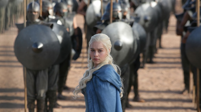 Emilia Clarke, Daenerys Targaryen, shields, Game of Thrones, anime