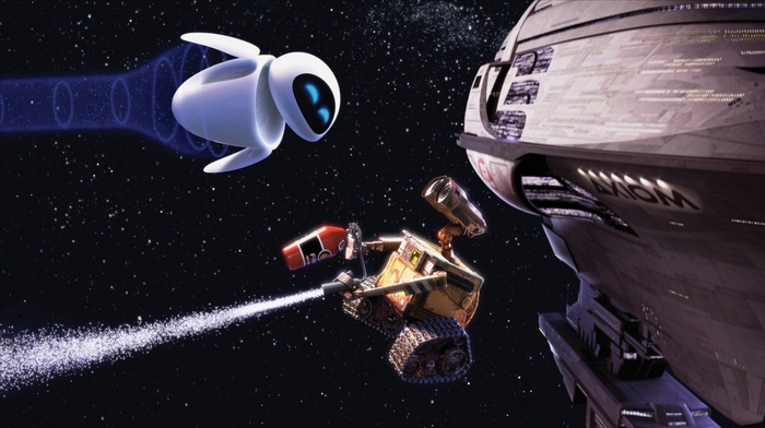 robot, walle, spaceship, movies, pixar animation studios, stars