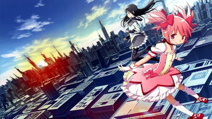 anime, Mahou Shoujo Madoka Magica, anime girls