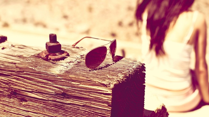 wood, girl, summer, sunglasses