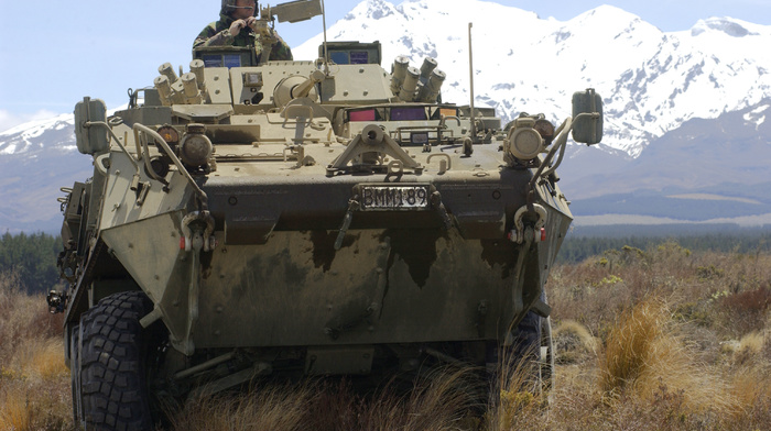 mountain, soldier, gun, car