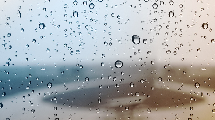 macro, rain, drops, window, water, background