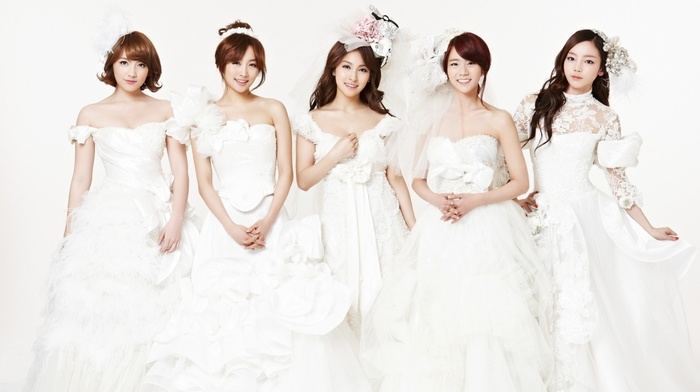 Kara, girl, K, pop, Korean, wedding dress, Asian
