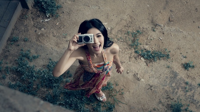 Asian, camera, girl