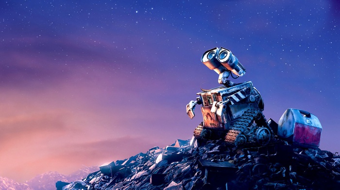 robot, sky, pixar animation studios, stars, movies, space, walle