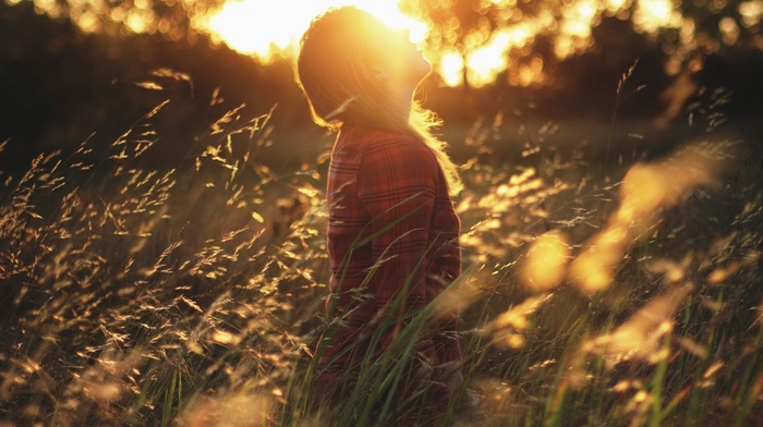 girl outdoors, girl, sunset