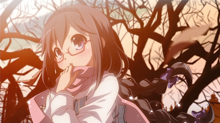 glasses, anime girls, blushing