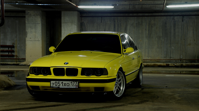 yellow, cars, bmw