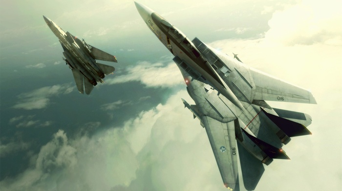 Ace Combat, CGI, aircraft, f, 14 Tomcat, airplane, video games