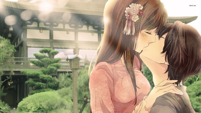 anime, kissing