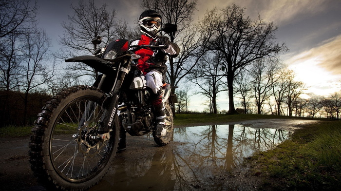 cars, road, motorcycle, nature