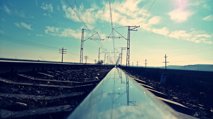 reflection, railway, photo