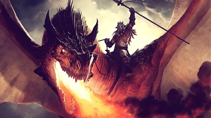 dragon, fire, fantasy