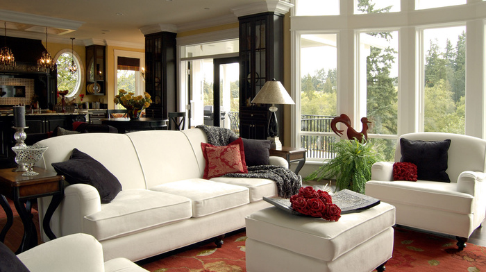 couch, white, design, room, interior