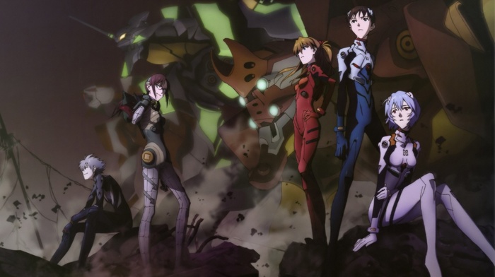 EVA Unit 01, anime, EVA Unit 00, EVA Unit 02, Ayanami Rei, Asuka Langley Soryu, Ikari Shinji, Neon Genesis Evangelion