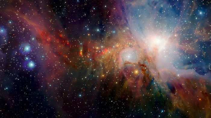 Horsehead Nebula, nebula, stars, lights, neon, space