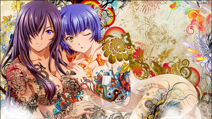 patterns, girls, anime