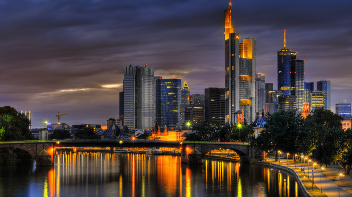 cities, summer, sky, dawn, Germany