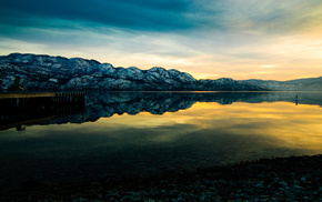 lake, landscape, reflection, mountain