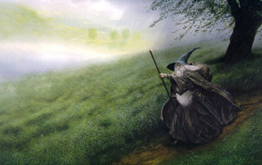 Gandalf, gray, The Lord of the Rings, The Hobbit, drawing, fantasy art