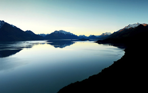mountain, blue, sea