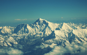 Himalayas, snow, sky, cold, clouds, mountain