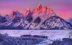 landscape, mountain, winter