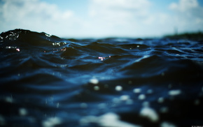 water, waves, nature, depth of field