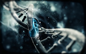 science fiction, DNA, anime, blue, science, biology