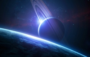 space art, space, planetary rings, planet