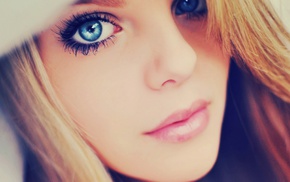 blue eyes, eyes, closeup, blonde