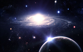 space, stars, planet