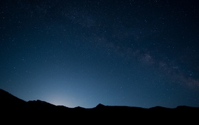 landscape, night, nature, sky, Milky Way, stars