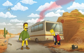 crossover, The Simpsons, Bart Simpson, Ned Flanders, humor, Breaking Bad