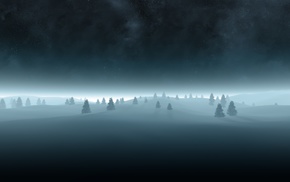 winter, mist
