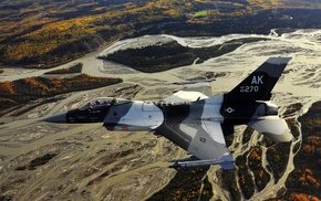 jet fighter, aircraft, landscape