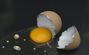 artwork, eggs, Solar System, humor