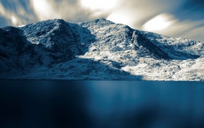 water, snow, landscape, mountain