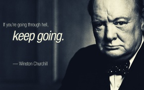 Winston Churchill, motivational, monochrome