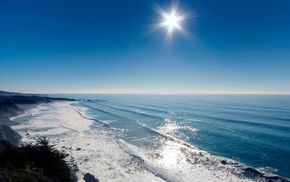 summer, coast, waves