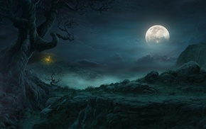 digital art, Diablo III, video games, moonlight